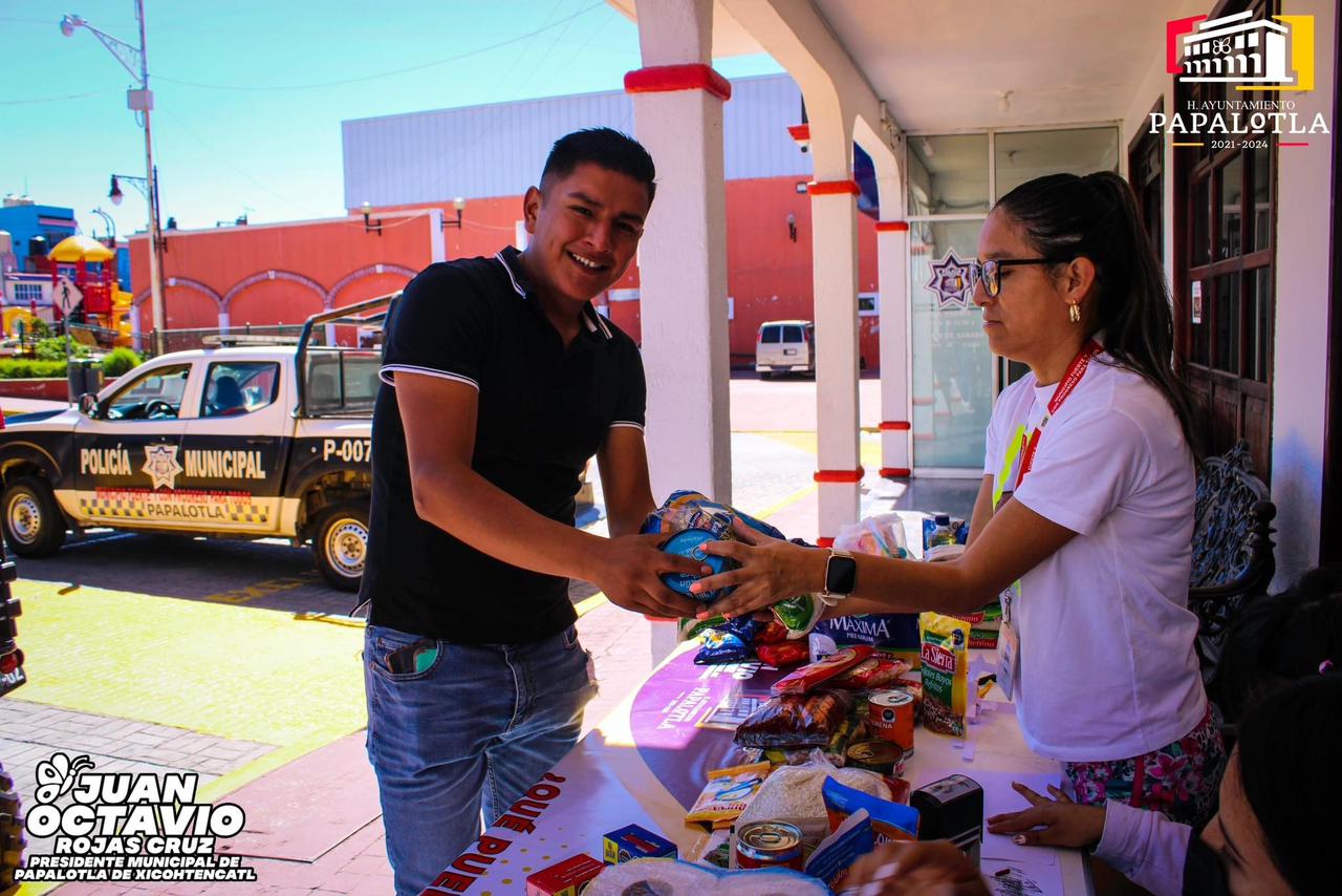 Ayuntamiento de Papalotla invita a donar víveres para damnificados de Guerrero